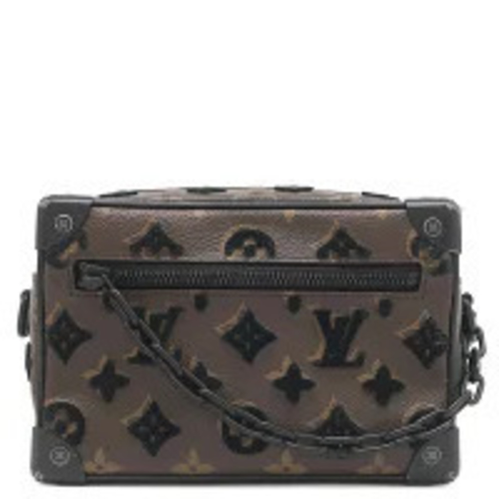 Louis Vuitton Soft Trunk Shoulder Bag Monogram Canvas Taffeta Black Brown